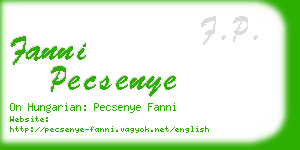 fanni pecsenye business card